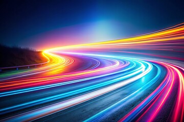 Long Exposure Photography of Ethereal Light Trails on a White Paper Background for Creative Projects and Artistic Expressions
