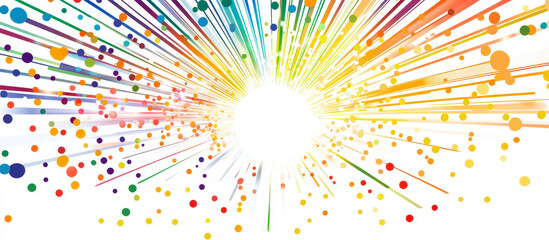 Colorful light rays creating a dynamic and vibrant visual effect