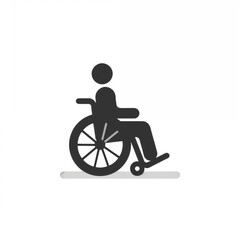 Obraz premium Black wheelchair symbol for accessibility on white background