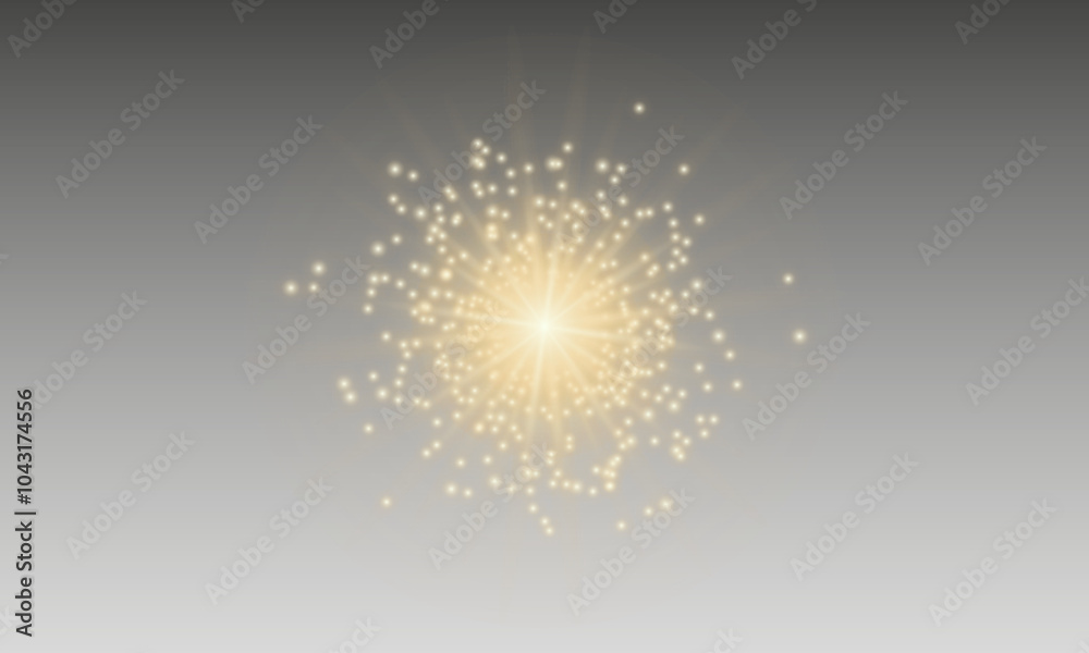 Aufkleber glittering vector dust on a transparent background. golden sparkling lights. christmas holiday glow 