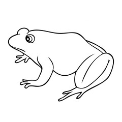 frog line vector illustration