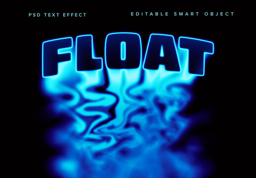 Blue Dissolving Text Effect Mockup