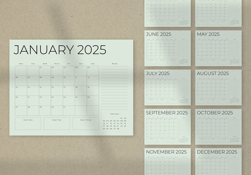 Minimal 2025 Calendar Layout