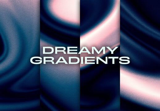 Set of Blue and Pink Grainy Gradient Backgrounds