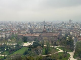 Milan - View of the Sforza Castle from the Branca Tower