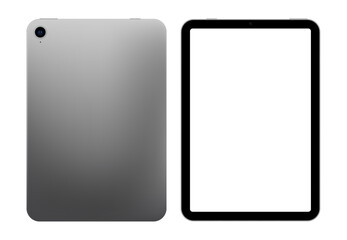 Tablet PC with blank screen on transparent background. Realistic vector illustration, for graphic and web design