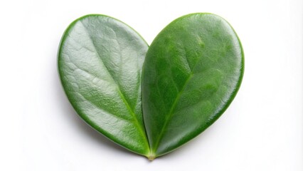 Fototapeta premium Heart shaped Hoya kerrii leaves on white background