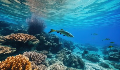 Fototapeta premium underwater with coral and fish