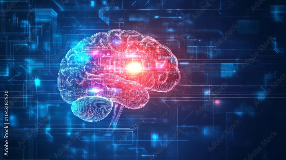 Poster ai-driven brain. fusion of human intelligence & big data