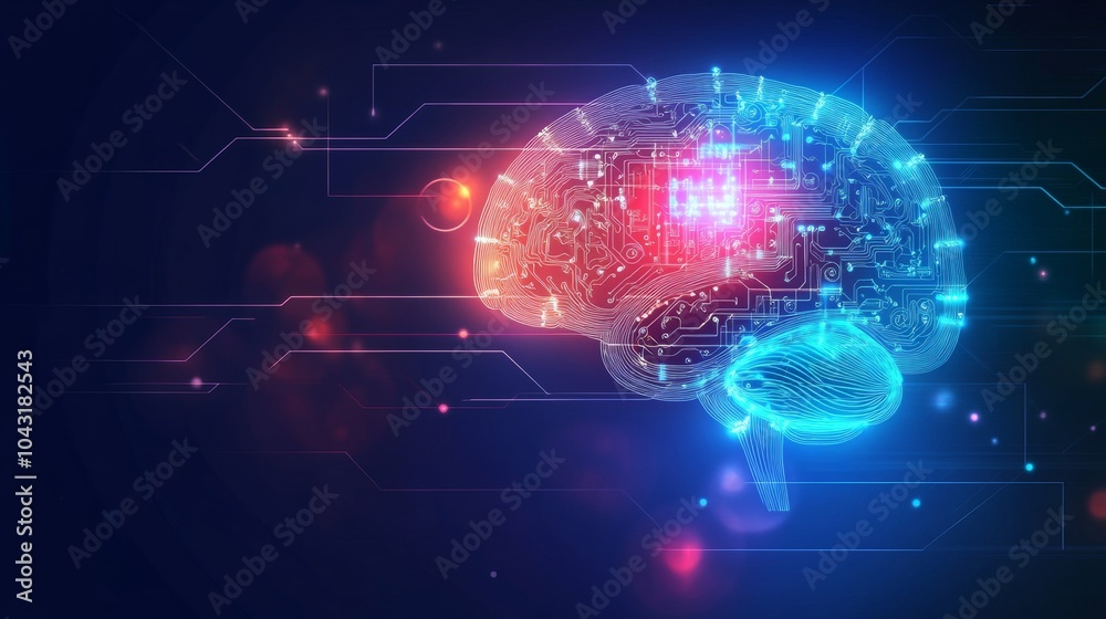 Poster ai-driven brain. fusion of human intelligence & big data