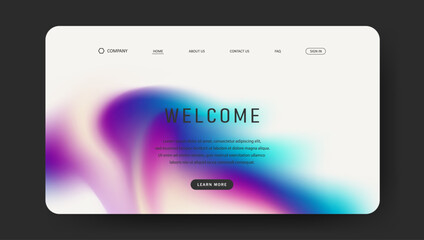 fluid gradient landing page. Futuristic design