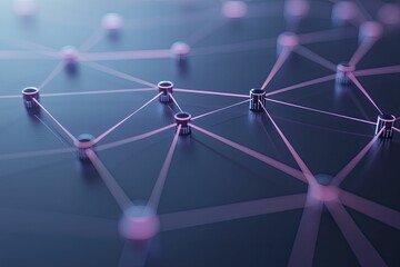 Conceptual diagram of internal mobility represented by interconnected digital nodes, geometric shapes, sleek surfaces, high contrast lighting