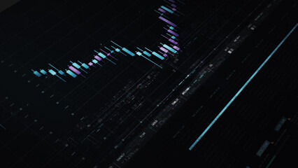 Dynamic data visuals for business info graphics, animated charts, and data-driven insights for a business meeting mock-up. Explore the world of trading, stock exchanges, and crypto