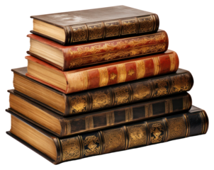 PNG Leather bound books white background.