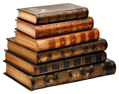 PNG Leather bound books white background. - Powered by Adobe