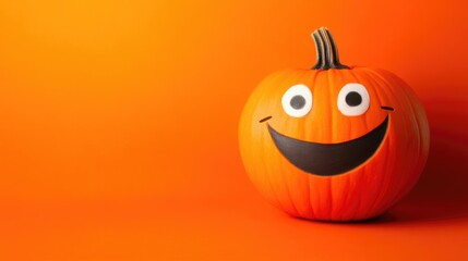 Decorative Pumpkin with Smiling Expression for Halloween Greetings