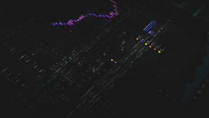 Dynamic data visuals for business info graphics, animated charts, and data-driven insights for a business meeting mock-up. Explore the world of trading, stock exchanges, and crypto