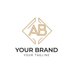 Fototapeta premium Letter AB modern and creative logo design.