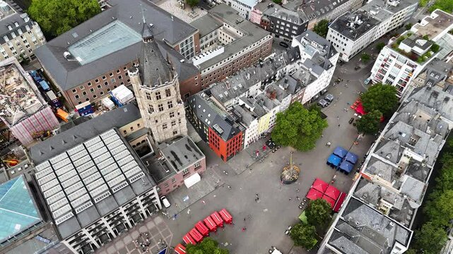 Historic Town Hall and The Old Market (Alter Markt) in Cologne, Germany