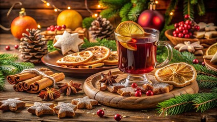 Fototapeta premium Christmas Nativity Food Photography with Festive Backdrops and Holiday Treats