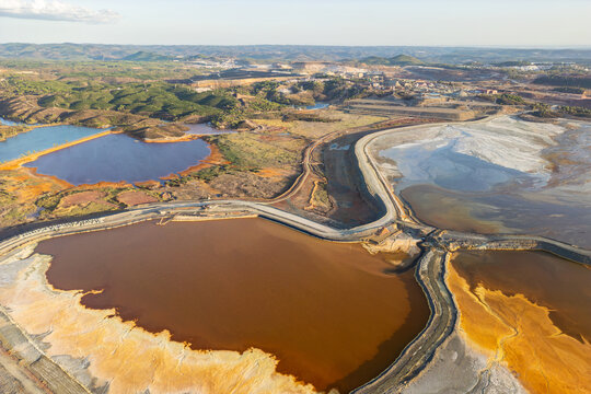 Aerial view of the Rio Tinto mine in Huelva, Spain