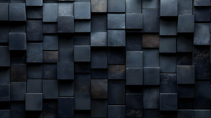 Abstract 3D Background - Black and Grey Cubes
