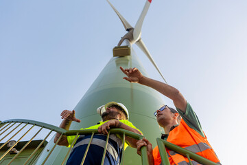 Disabled inspector assessing safety at wind energy site