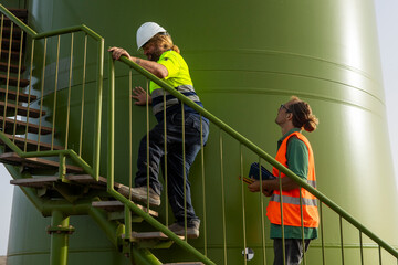 Disabled inspector monitoring safety at a wind farm