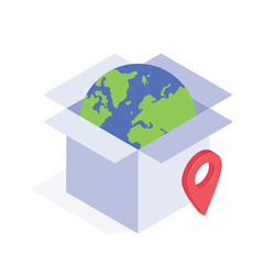 International delivery isometric icon in modern style, ready to use vector