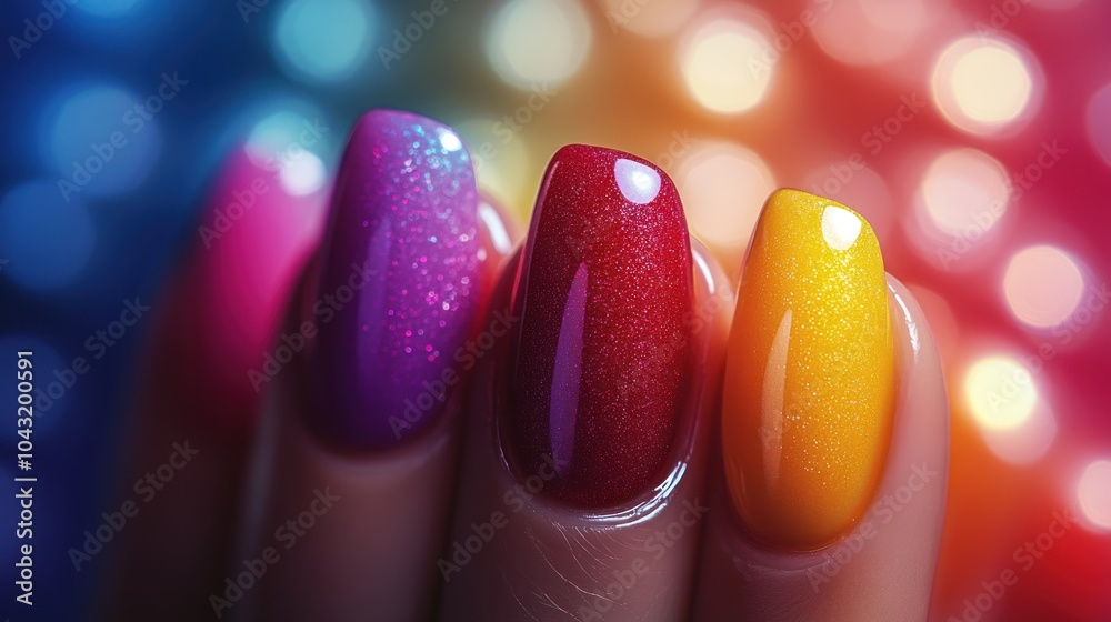 Wall mural bright rainbow gradient blending smoothly from red to violet with a high-gloss finish