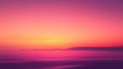 Warm sunset gradient transitioning from red to orange and soft purple at the horizon