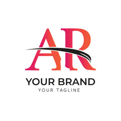 Fototapeta premium Letter AR abstract gradient logo design