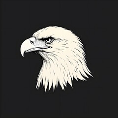 Obraz premium eagle head silhouette, sleek vector art logo featuring eagle silhouette