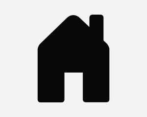 Homepage Home House Real Estate Dwelling Hut Building Bungalow Property Structure Roof Chimney Door Condo Sign Icon Shape Outline Black White Vector