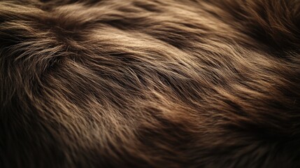 Naklejka premium Deep brown fur with rich, silky strands, creating a cozy and warm atmosphere