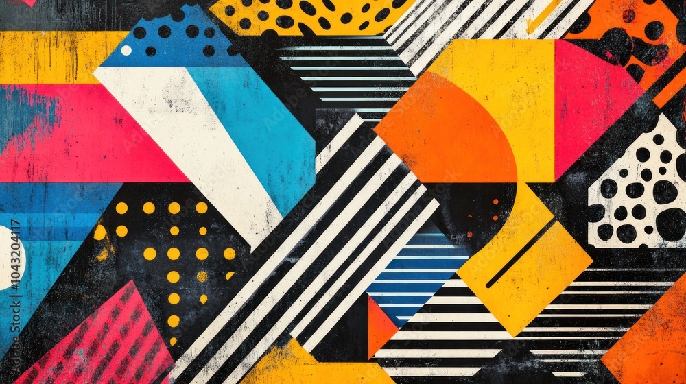 Canvas Prints explosive geometric patterns with sharp lines and bold color contrasts