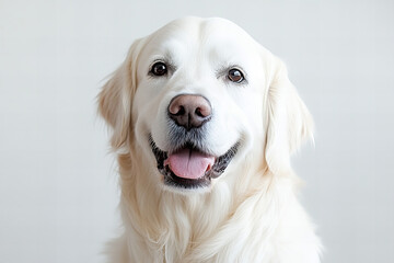 Fototapeta premium Energetic Golden Retriever in Motion and Playful Moments with Toys, Smiling Dog Expression in High-Quality Images with Copy Space for Commercial Use