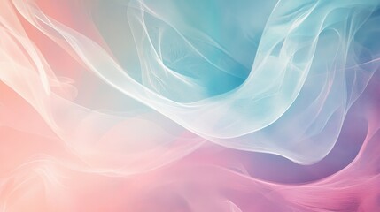Fototapeta premium An abstract background with flowing lines and shapes in a blend of pastel colors, creating a dreamy and ethereal effect 