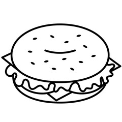 bagels sandwich line icon