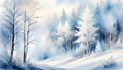 Winter background with snow forest in the morning stock image