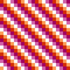 Seamless square pattern background of sexual identity pr1de, purple, orange, and white. Lesbian, LGBT themed vector. Fall, autumn season tone