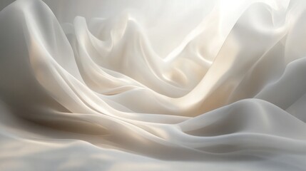 Obraz premium High-key white background with smooth, almost invisible curves and light reflections