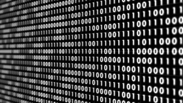 Static rows of dense binary code, consisting of alternating 1s and 0s, represent the fundamental data structure of digital communication and computer systems.&rdquo; Let me know how you like it.