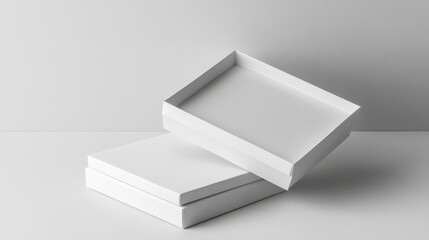 White Paper Box Mockup on Minimalistic Background