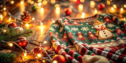 Naklejka premium Christmas T-Shirt Designs in Low Light Photography for Festive Apparel