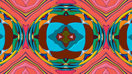 Colorful symmetrical abstract kaleidoscope background pattern for summer 