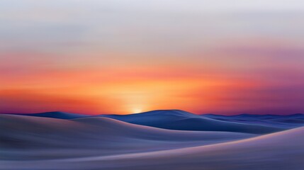 Vibrant Sunset Over Desert Dunes in Beautiful Hues