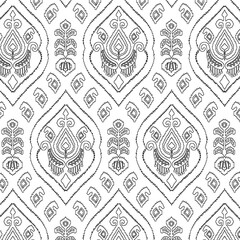 Fototapeta premium seamless abstract pattern digital illustration wrapping paper with graphic chaotic oriental hand drown colorful elements watercolor paint snowflakes fabric design print winter style