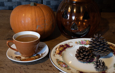 Halloween  vintage  tea party   pumpkins   fall  thanks  giving 