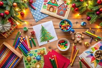 Obraz premium Colorful Christmas Coloring Sheets for Kids - Fun Holiday Activities and Festive Designs